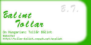 balint tollar business card